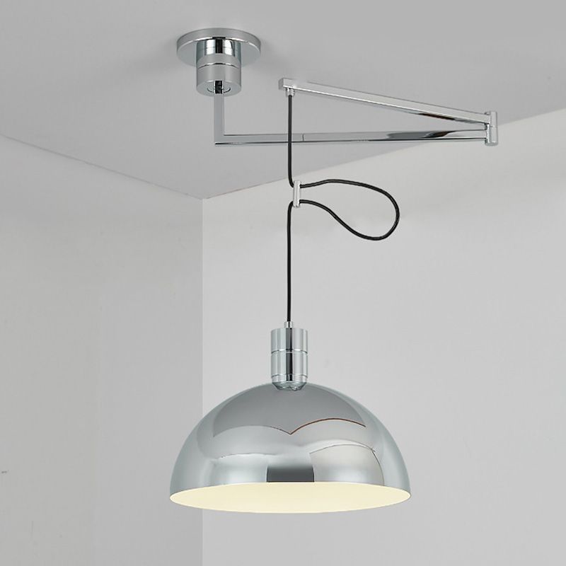 Warehouse Style Bowl ciotola Lampada a sospensione 1 Metallo Testa Luce sospesa con design mobile