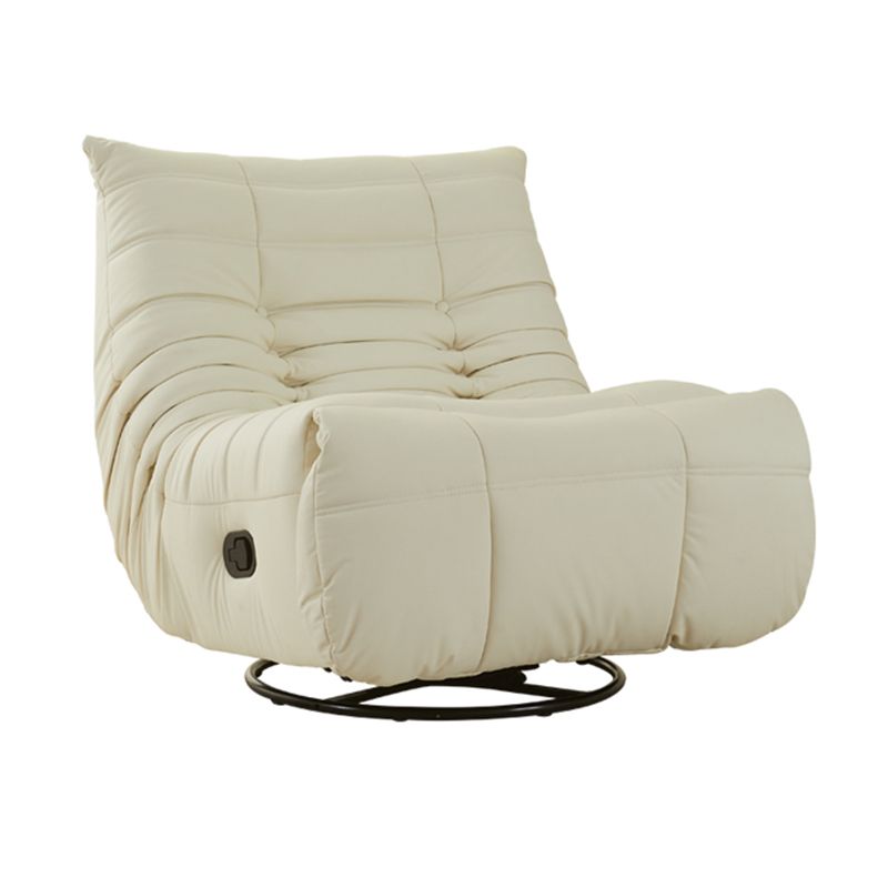 Contemporary Faux Leather Standard Recliner with Solid Color Tufted Back