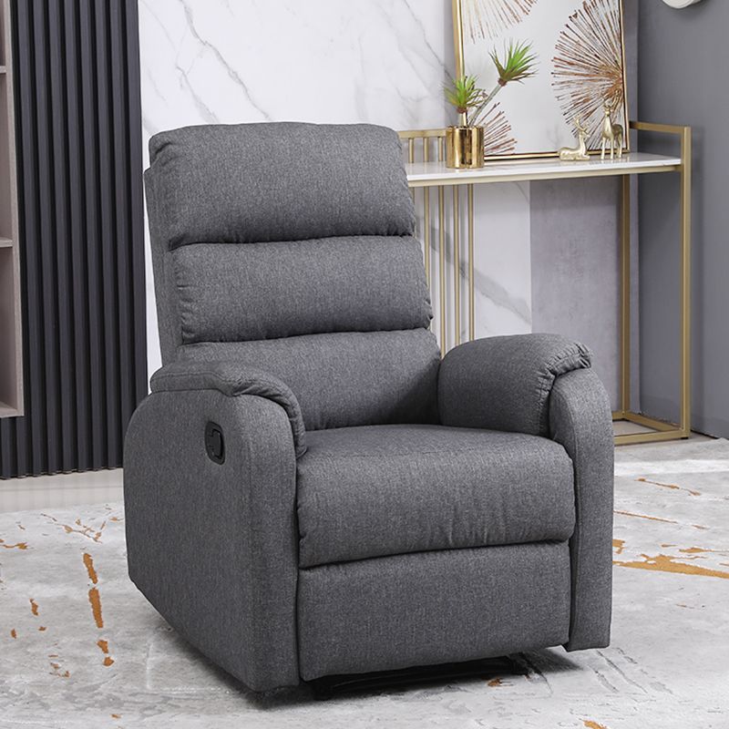 Contemporary Recliner Chair Metal Solid Color Swivel Rocker Manual-Push Botton