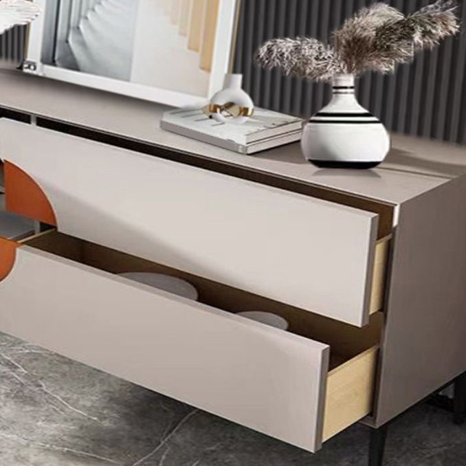 Glam Style Credenza Wood Side Board with Drawers and Cabinets