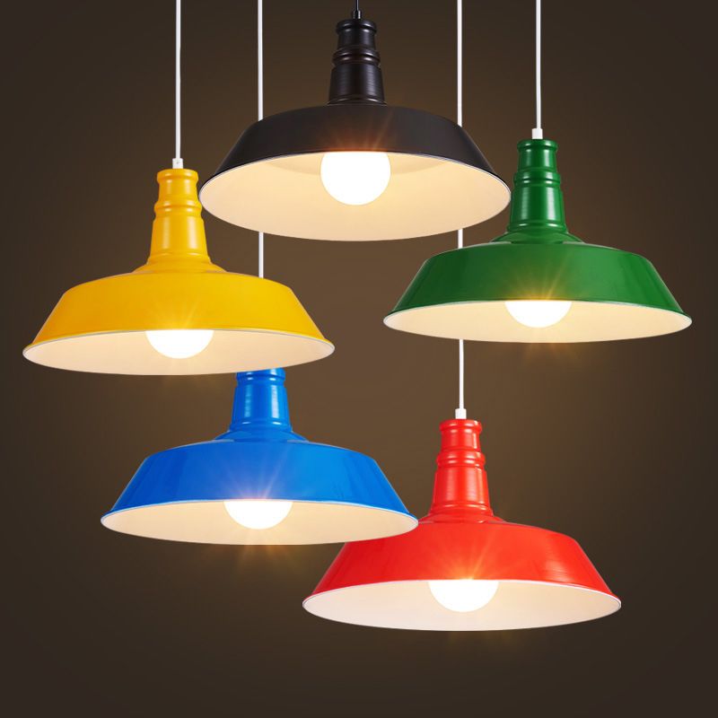 1-Light Hanging Barn Pendant Lighting Fixtures Vintage Industrial Style Metal Pendants for Dinning Room