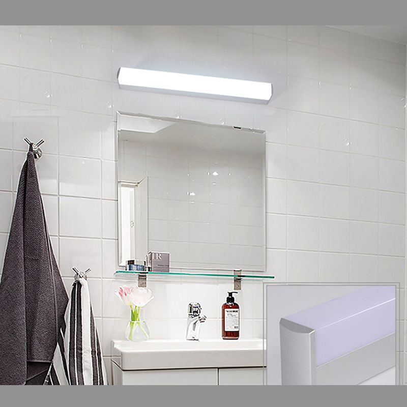 Modern Minimalist Style Rectangular Wall Mounted Mirror Front Acrylic 1 Light Vanity Lighting Fixtures for Bathroom