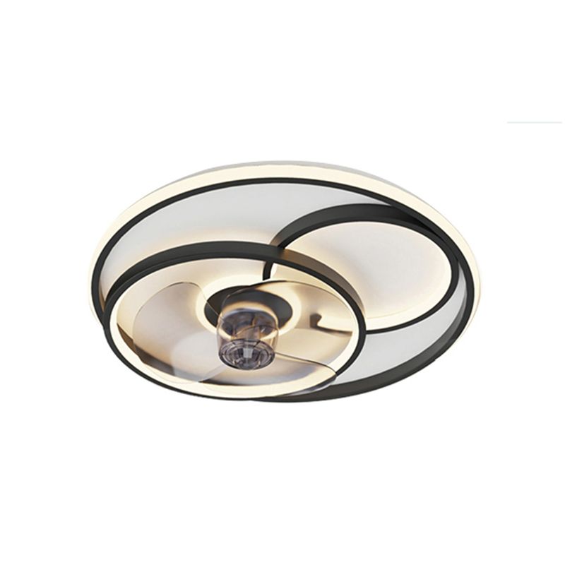 Nordic Metal Ceiling Fan Lamp Round LED Flush Mount Ceiling Light Fixture