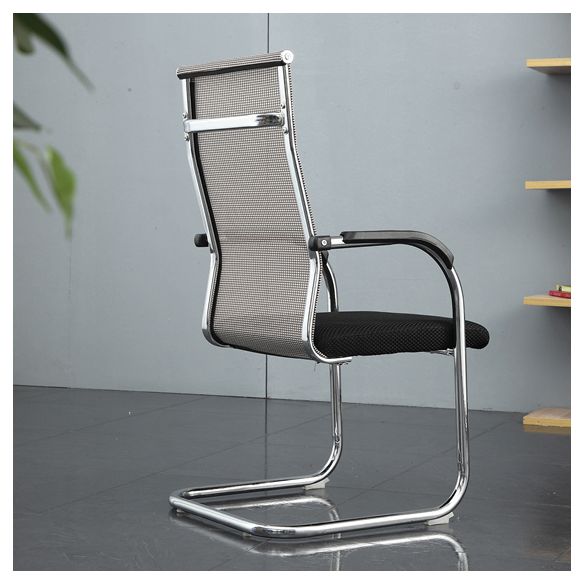 Modern Style Microfiber Office Chair Chrome Metal Base Desk Chair