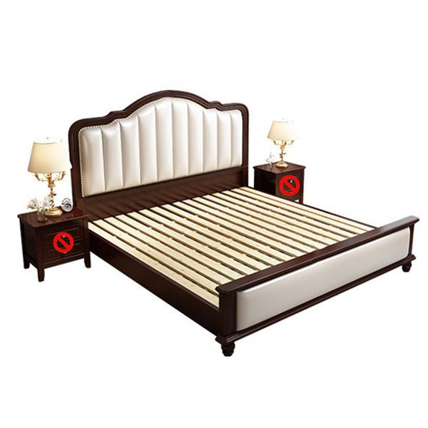 Contemporary Standard Bed Solid Wood Lift Up Storage Bed Frame with Upholstered Headboard