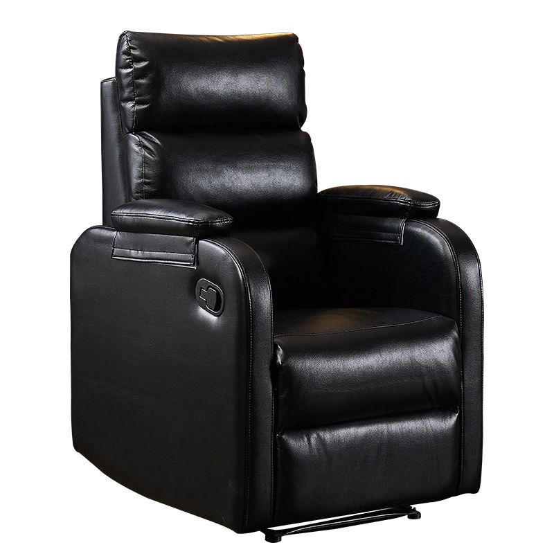 Solid Color Faux Leather Standard Recliner Traditional Metal Frame Recliner Chair