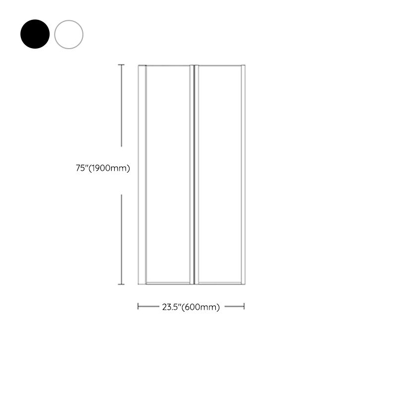 Folding Shower Screen Semi Frameless Tempered Glass Shower Screen