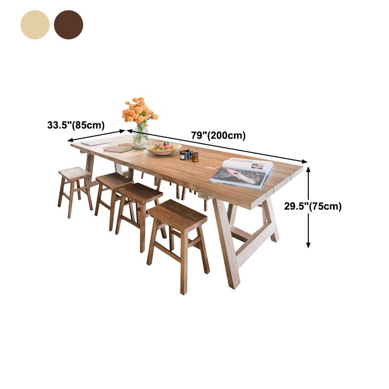 Dining Room Kitchen Table Modern Rectangle Pine Solid Wood Dinette Table
