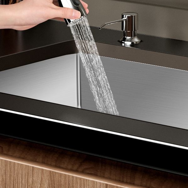 Single Bowl Kitchen Sink Stainless Steel Rectangular Undermount Kitchen Sink with Faucet