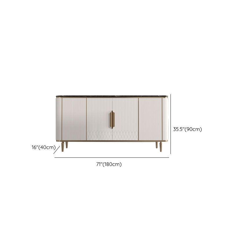 Light Luxury White Sideboard Buffet Dining Room Credenza with Storage