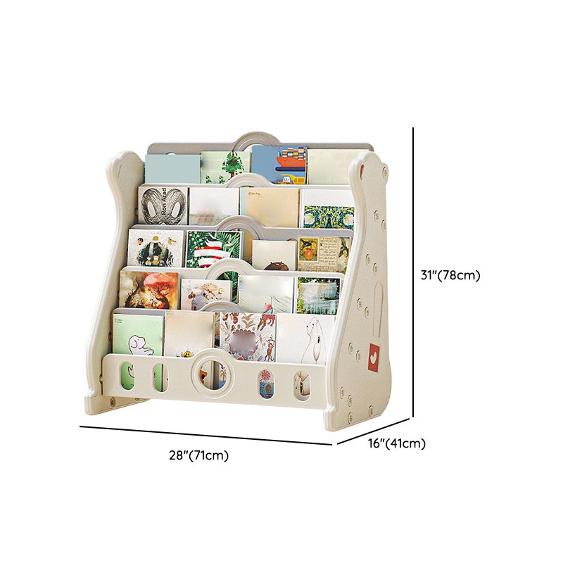 Contemporary Freestanding Book Display Plastic Bookcase with Closed Back