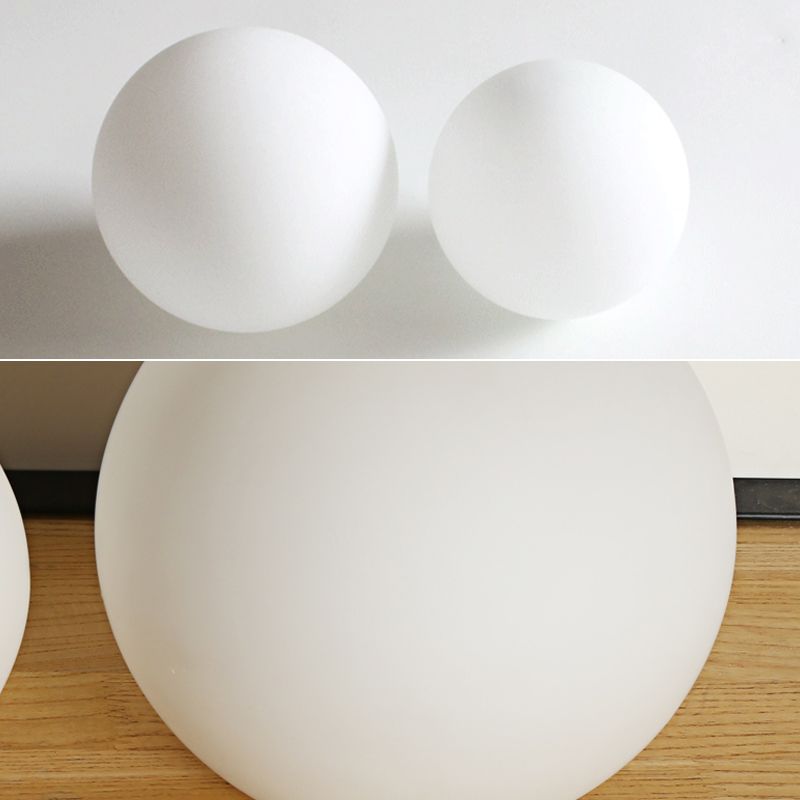 Scandinavian Wooden Ceiling Light  Globe Glass Shaded Flush Mount Lighting