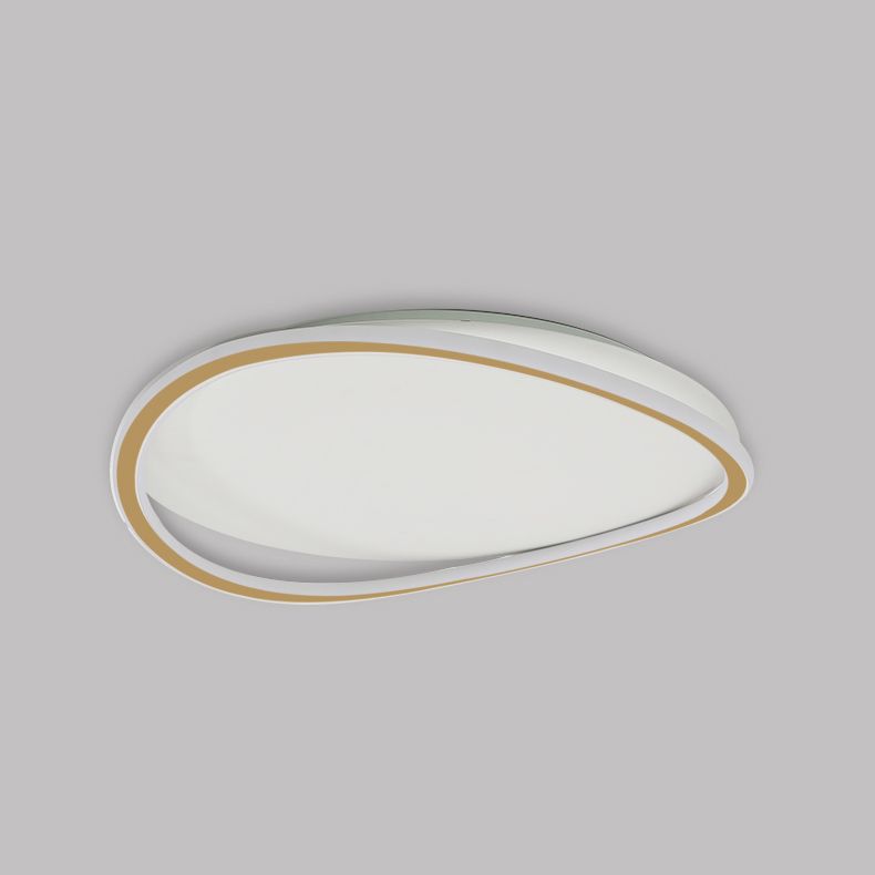 Acrylic Gold LED Ceiling Light in Modern Simplicity Iron Linear Flush Mount for Bedroom