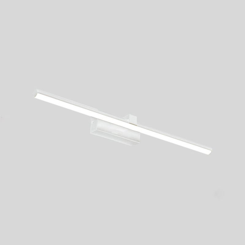 White Modern Metal Wall Sconce Linear Shape Vanity Lamp with Acrylic Shade for Bathroom