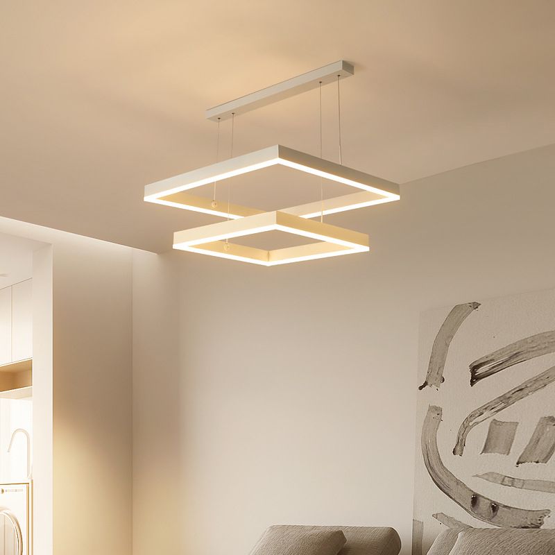 Aluminium witte kroonluchter licht geometrische led eenvoudige kroonluchter lamp voor slaapkamer