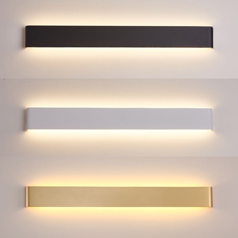 Modern Minimalist Rectangular Wall Mounted Vanity Lights Metal Vanity Wall Light Fixtures for Bathroom