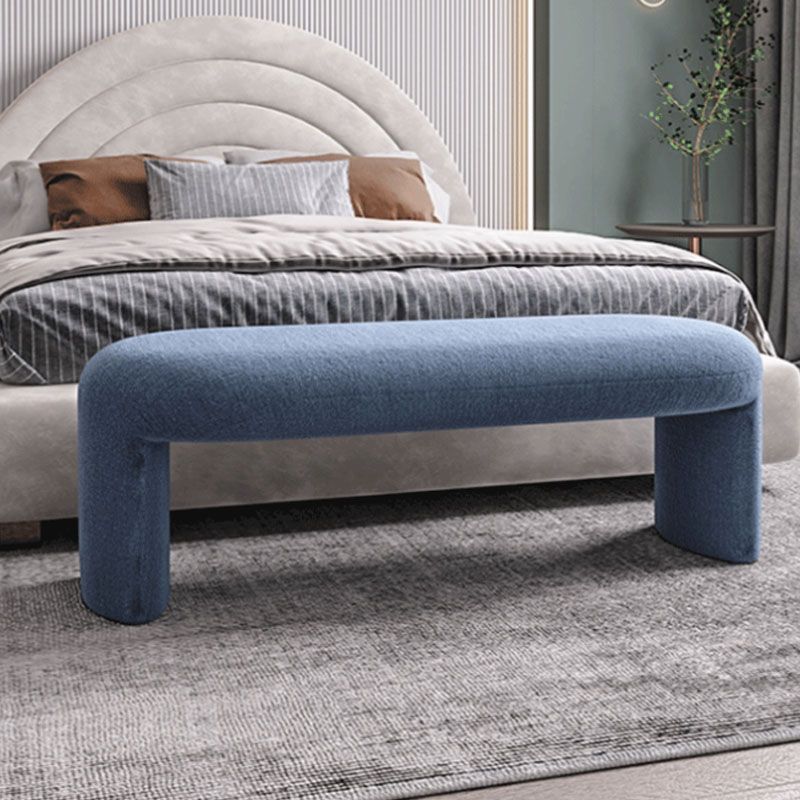 Contemporary Upholstered Bench Oval 17.5" Height Bedroom Bench with Legs