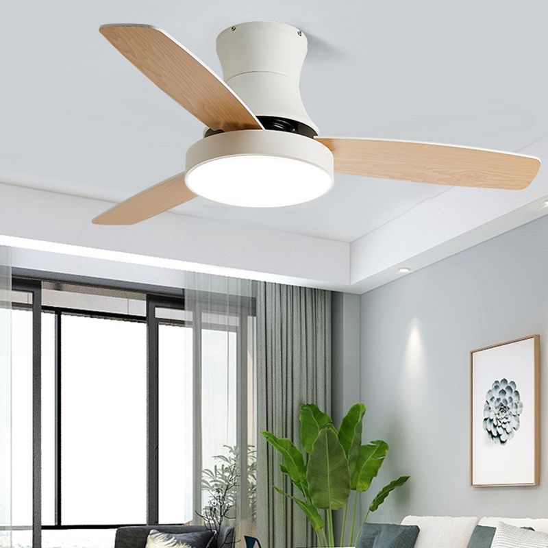 Contemporary Ceiling Fan Light Fixture Colorful LED Ceiling Lamp for Bedroom