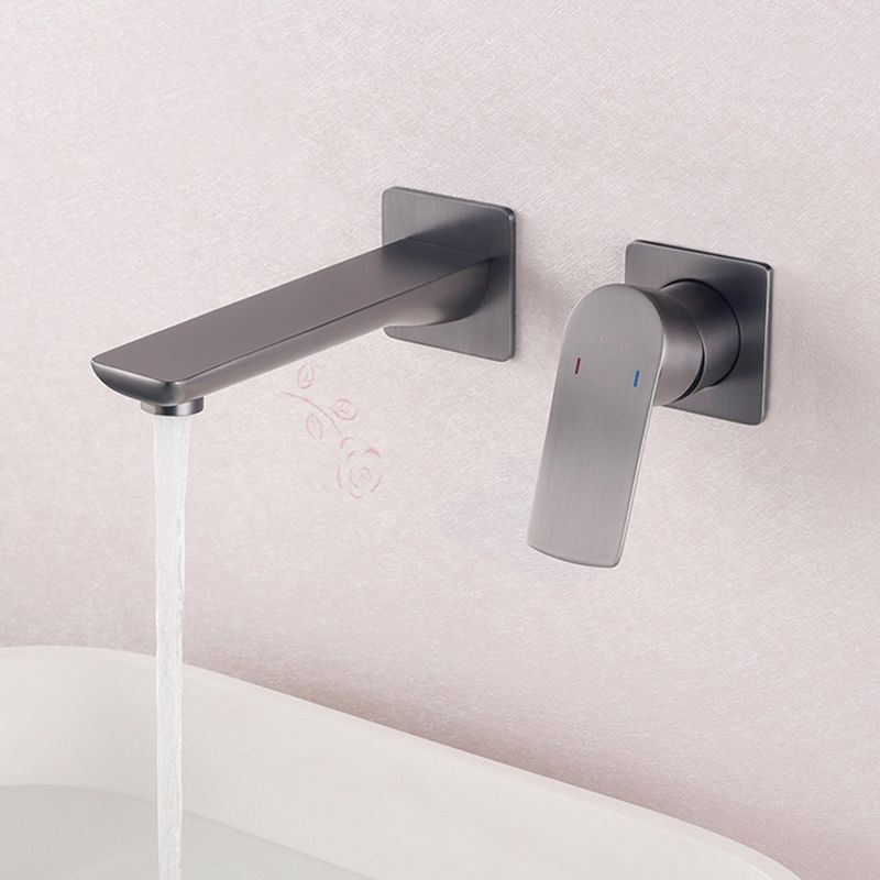 2 Holes Faucet Glam Style Wall Mounted Faucet with Single Lever Handle