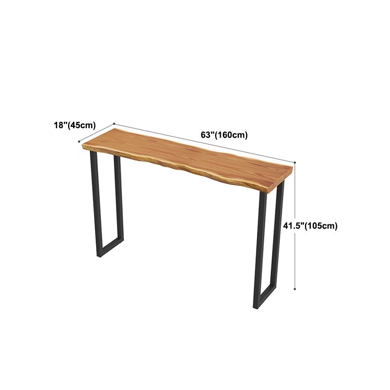 Rectangle Bar Dining Table Contemporary Bar Table with Metal Sled Base