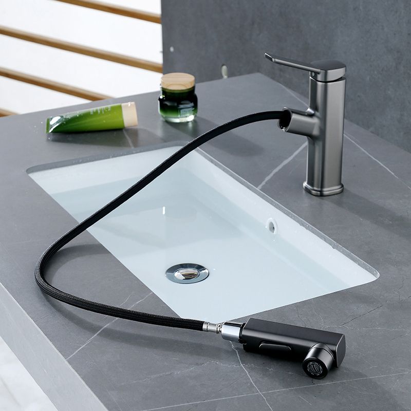 Modern Bathroom Vessel Faucet Brass Lever Handles Swivel Spout Sink Faucet