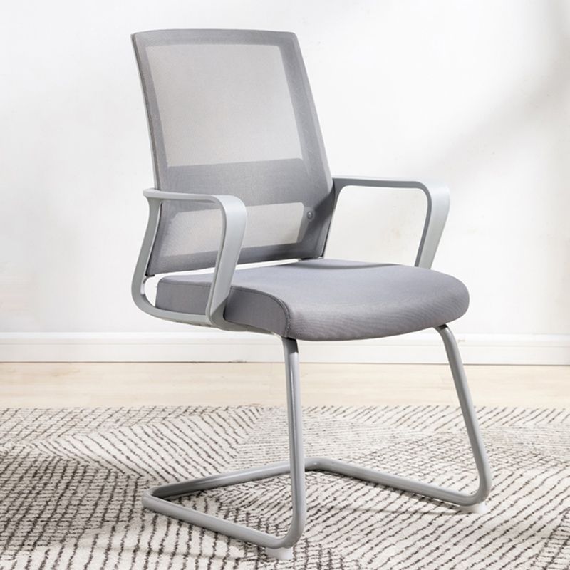 Modern Fixed Arms Office Chair Breathable AirGrid No Wheels Chair