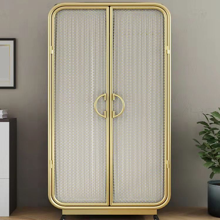 Modern Freestanding Wardrobe Armoire Metal Frame Wardrobe with Clothes Rail