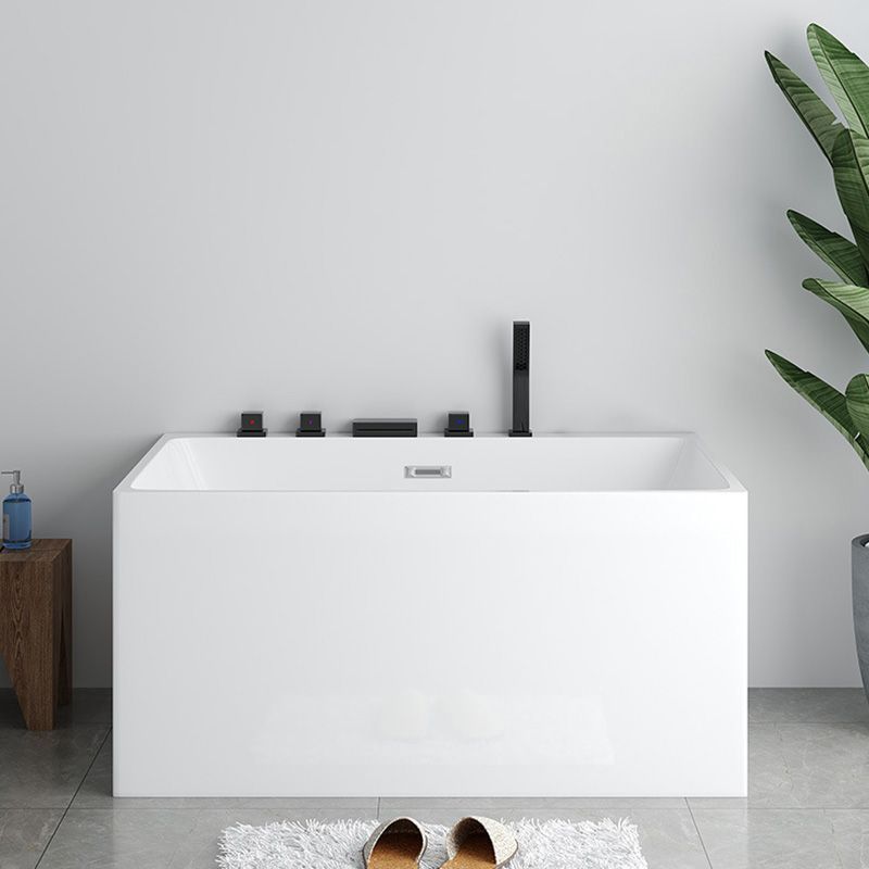 Modern Rectangular White Bath Freestanding Acrylic Soaking Bathtub