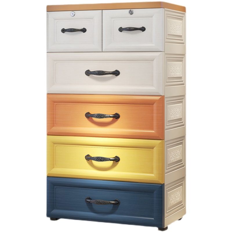 Modern Chest Kids Nightstand Plastic Nursery Dresser with 5/6/10 Drawers