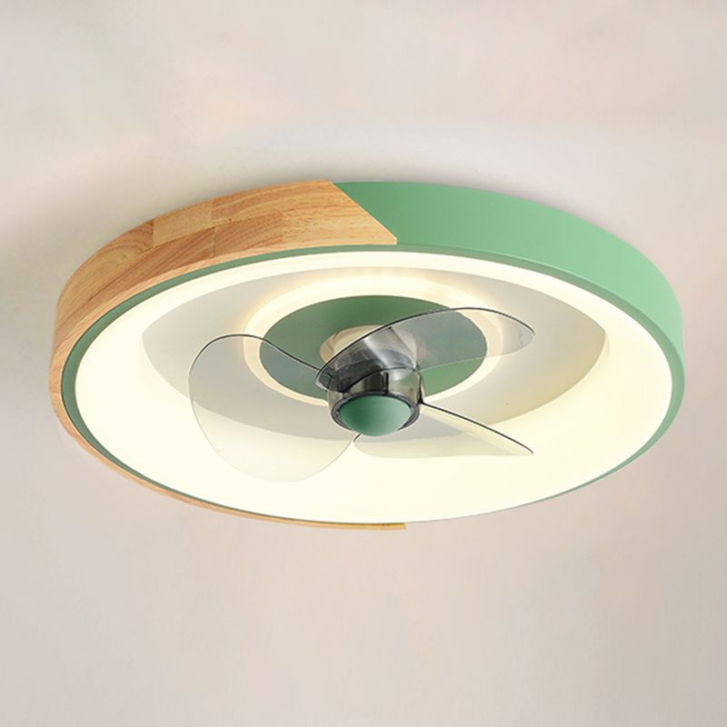 Geometric Nordic LED Ceiling Fan Metal and Acrylic Fan Lighting in Green / Grey / White