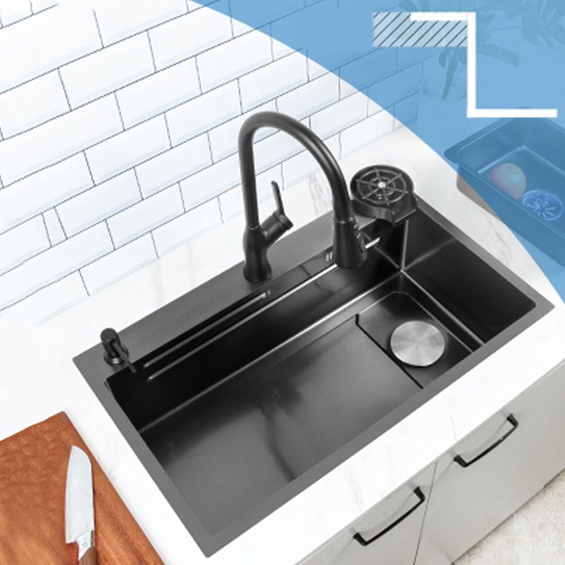 Contemporary Kitchen Sink Stainless Steel Kitchen Sink with Drain Assembly