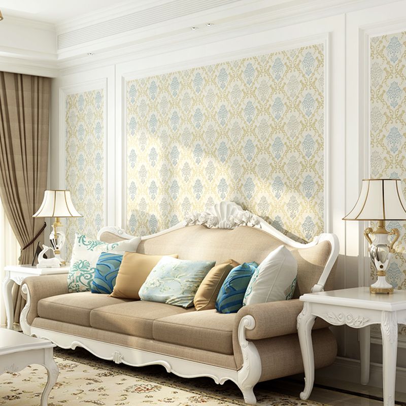 Latticework Jacquard Wallpaper Antique 3D Embossed Wall Covering in Soft Color for Accent Wall