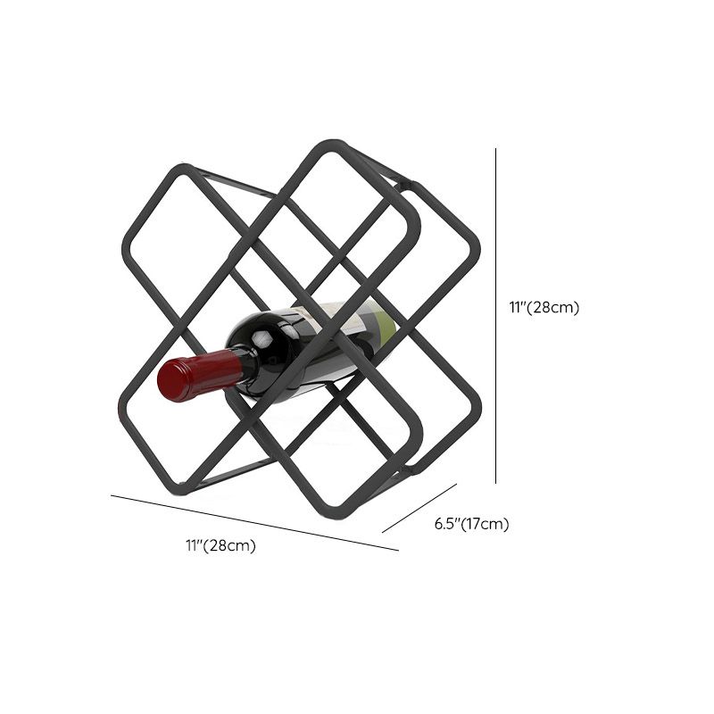 Modern Simple Tabletop Wine Rack Metal Frame Wine Bottle Rack for Kitchen