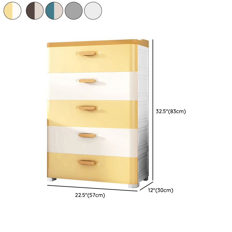 Contemporary Vertical Kids Nightstand 5 Drawers Dresser for Kids