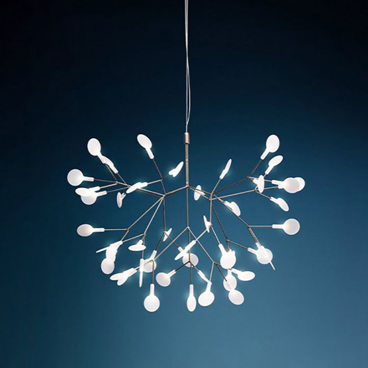 Metal White Chandelier Nordic Style Fireflies Chandelier Lampe For Living Room