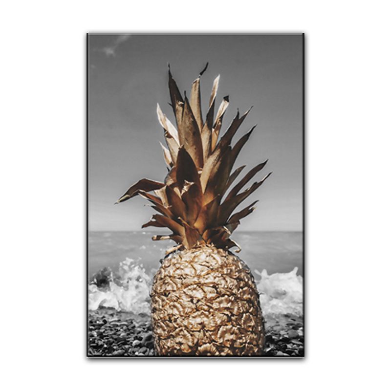 Still Life Pineapple Wall Decor Nordic Canvas Wall Art Print in Brown and Grey for Bedroom