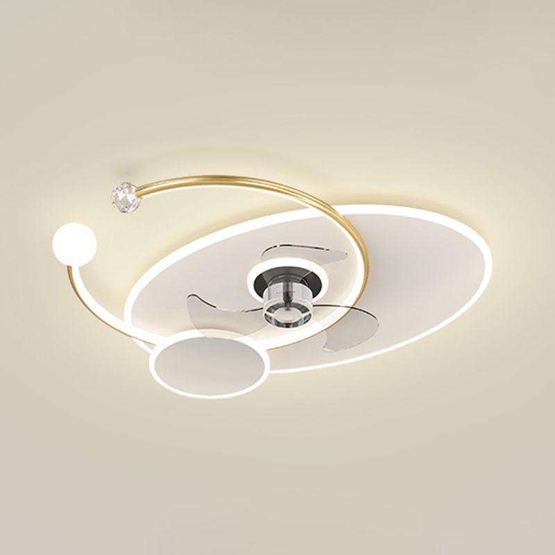 Multi Light Ceiling Fan Lighting Modern Style Metal Ceiling Fan Light for Living Room