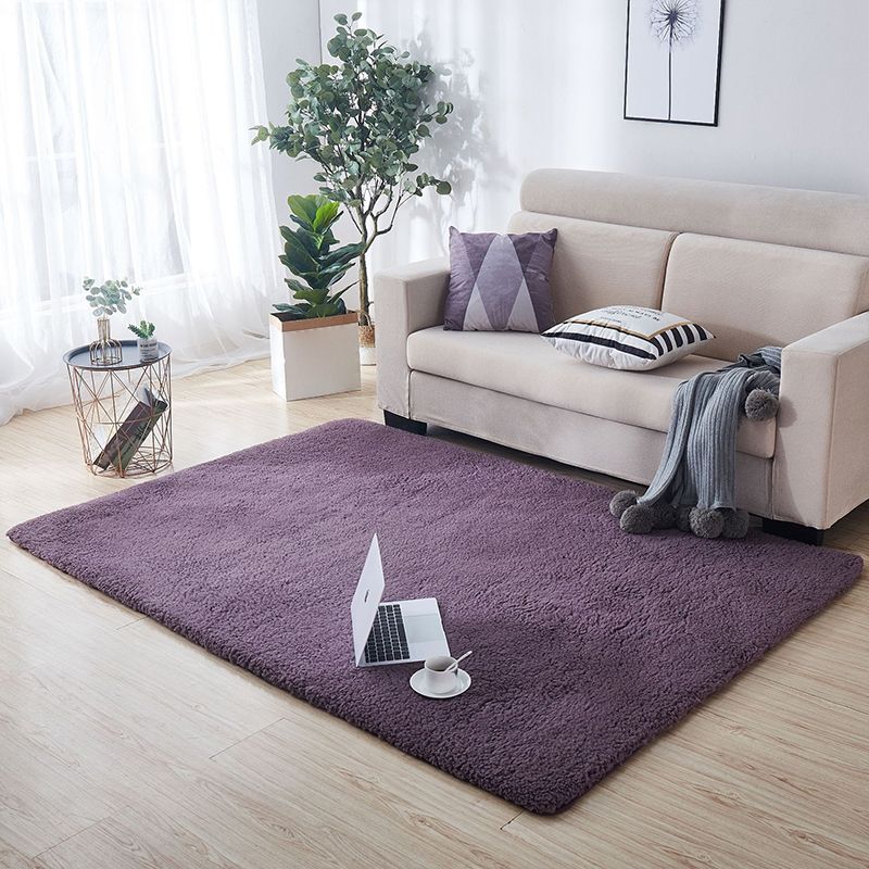 Multi-Colored Plain Rug Synthetics Minimalist Carpet Pet Friendly Anti-Slip Backing Indoor Rug for Living Room