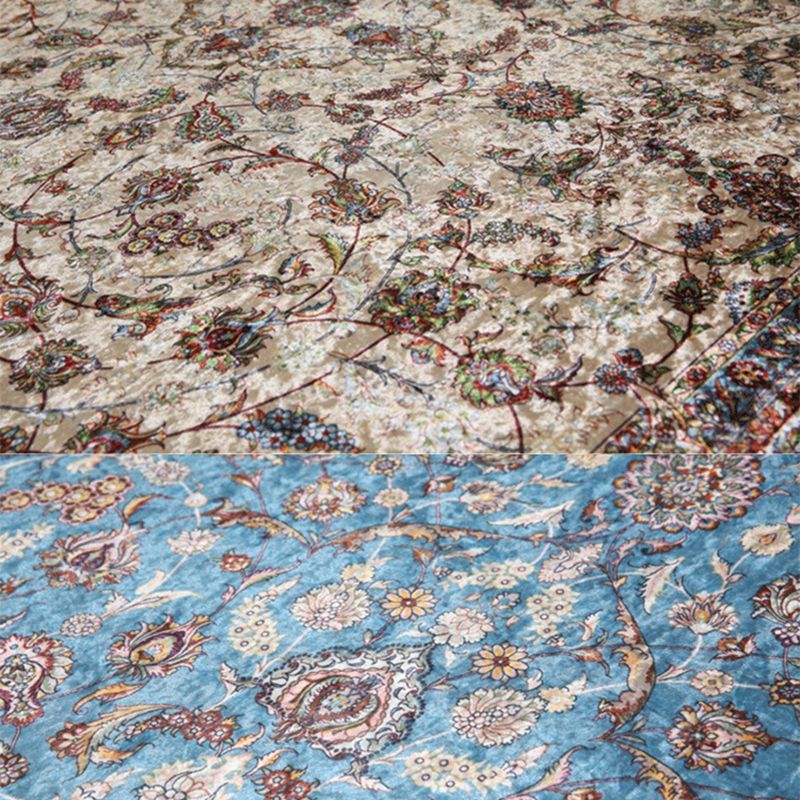 Tapis rétro rouge mélange de tapis graphique de tapis résistant aux taches pour le salon