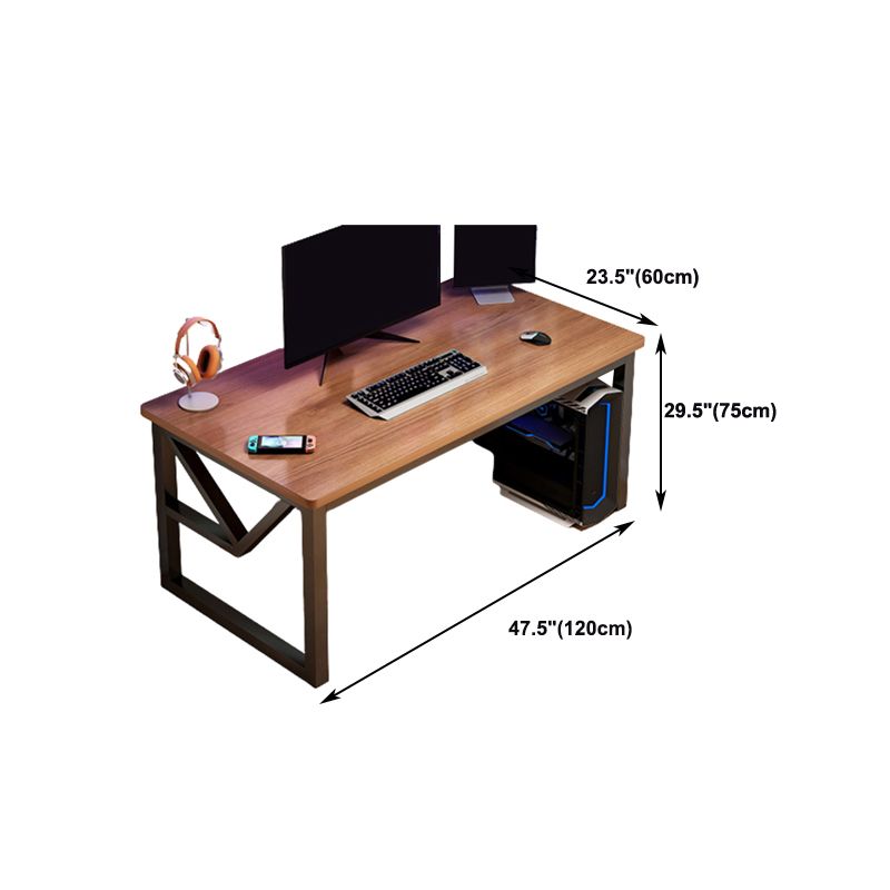 Solid Wood Computer Desk Cable Management Rectangular Computer Desk