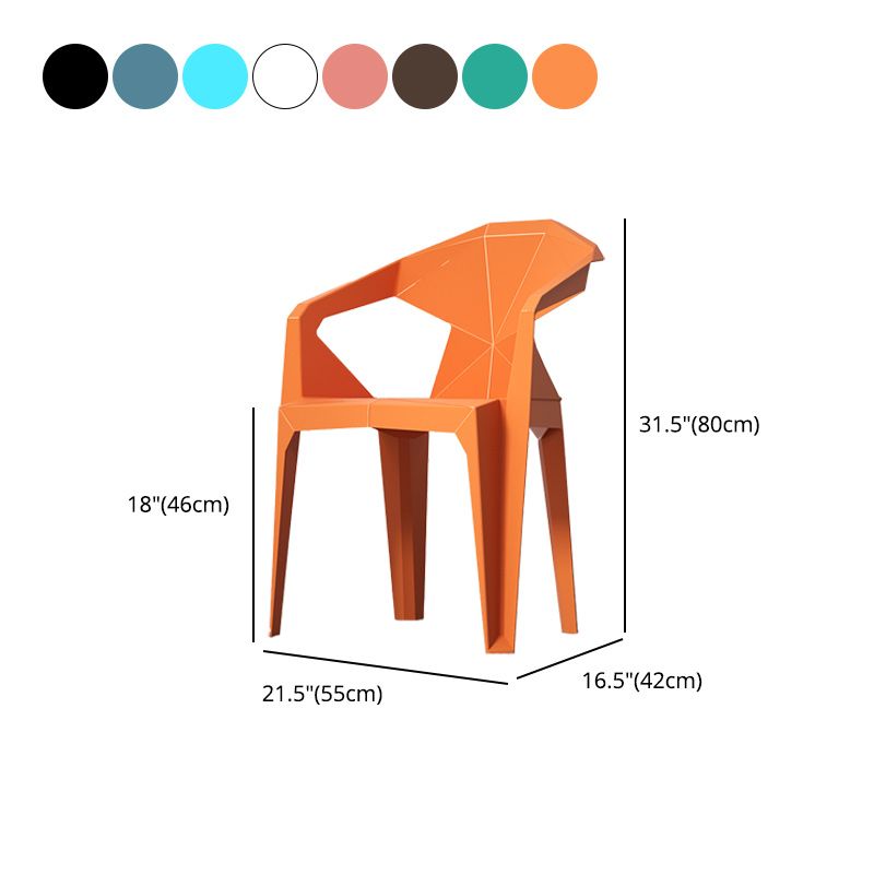 Modern Style Chair Dining Arm Chairs for Kitchen with Plastic Legs