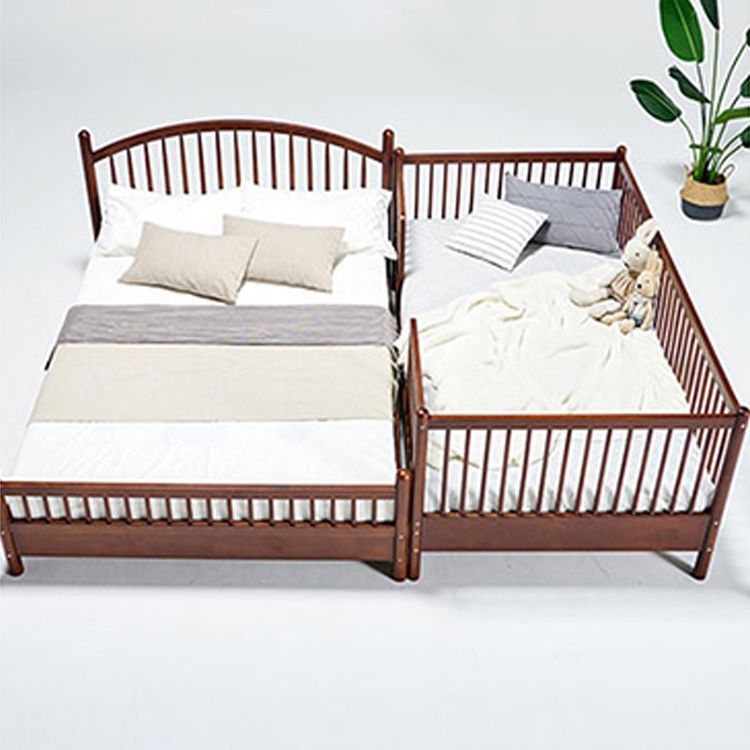 Farmhouse Solid Wood Nursery Crib with Guardrail 33.46" High