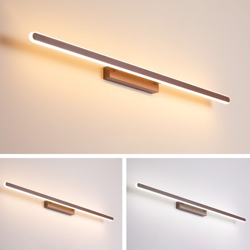 Moderner Spiegelschrank Badezimmer Wandleuchten brauner Metall Linear Schatten LED Umgebungswaschtisch Beleuchtung