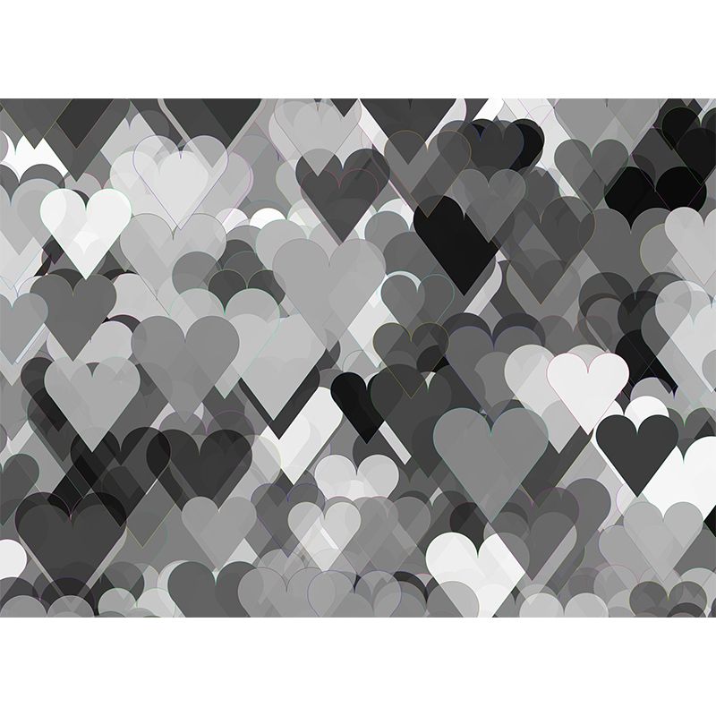 Heart Pattern Mural Wallpaper Christmas Illustration Indoor Wall Mural