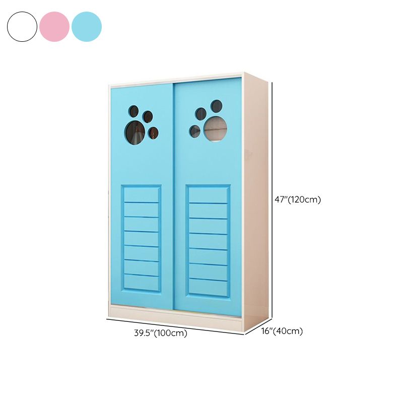 Manufactured Wood Kids Closet Modern Style Wardrobe Closet with Sliding Door