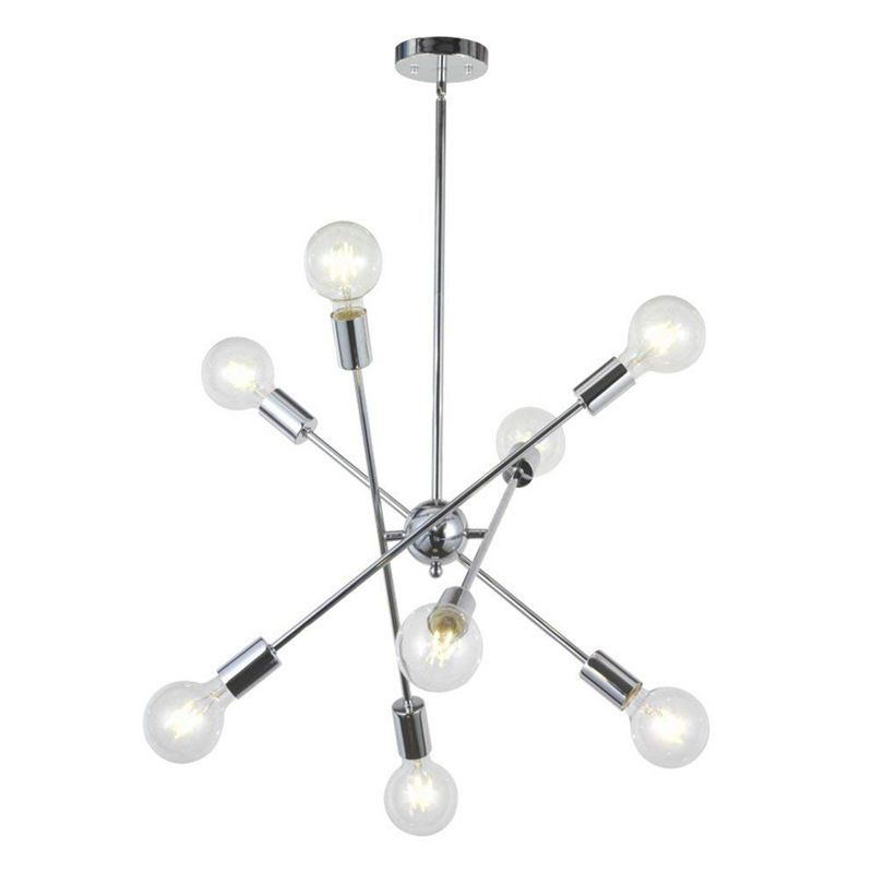 Batons Molecular Chandelier Lighting Industrial Exposed Bulb Hanging Pendant Light for Living Room