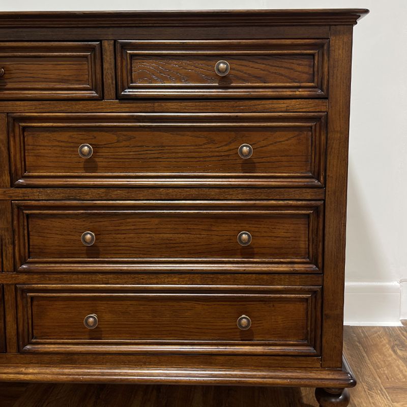 Mid-Century Modern Horizontal Storage Chest with 7 Drawers for Home