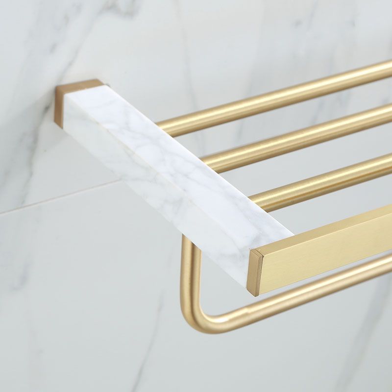 Polished Brass Bathroom Accessory Set Marble Bathroom Hardware