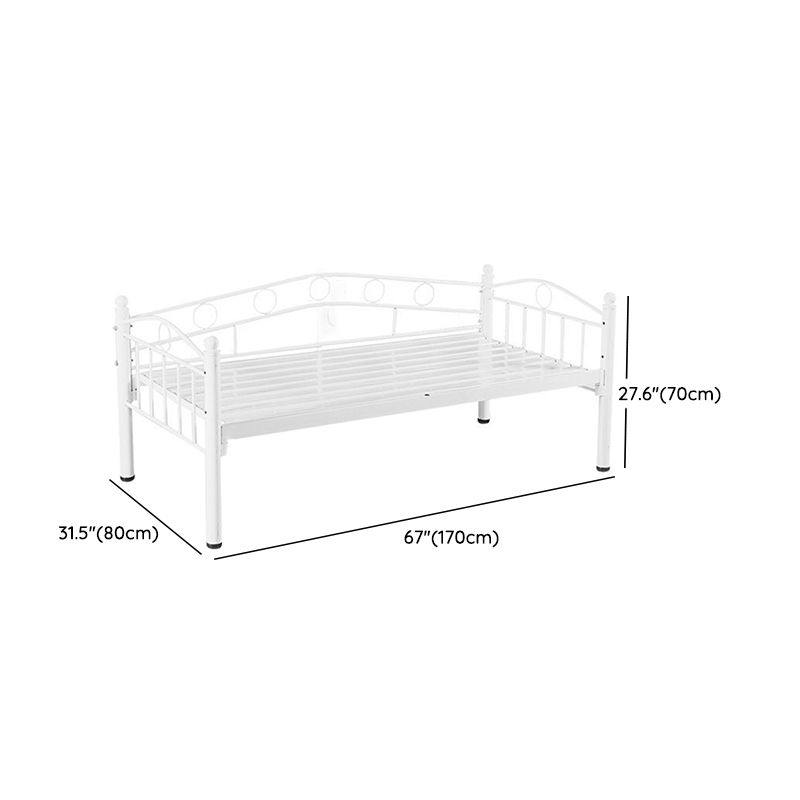 Scandinavian Style Open-Frame Kid Bed Ironcraft Daybed in White