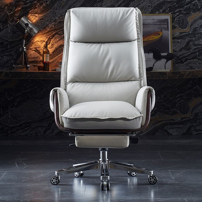 Executive Ergonomic Desk Chair with Padded Arms Chrome Metal Modern Task Chair with Wheels